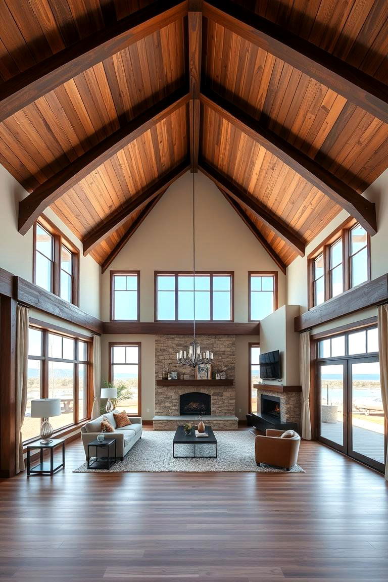 Dramatic Vaulted Ceiling - 24 Living Room Ceiling Ideas