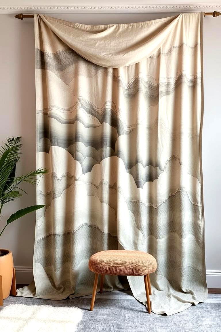 Draped Cloud Inspired Tapestry - 24 Cloud-Themed Bedroom Ideas