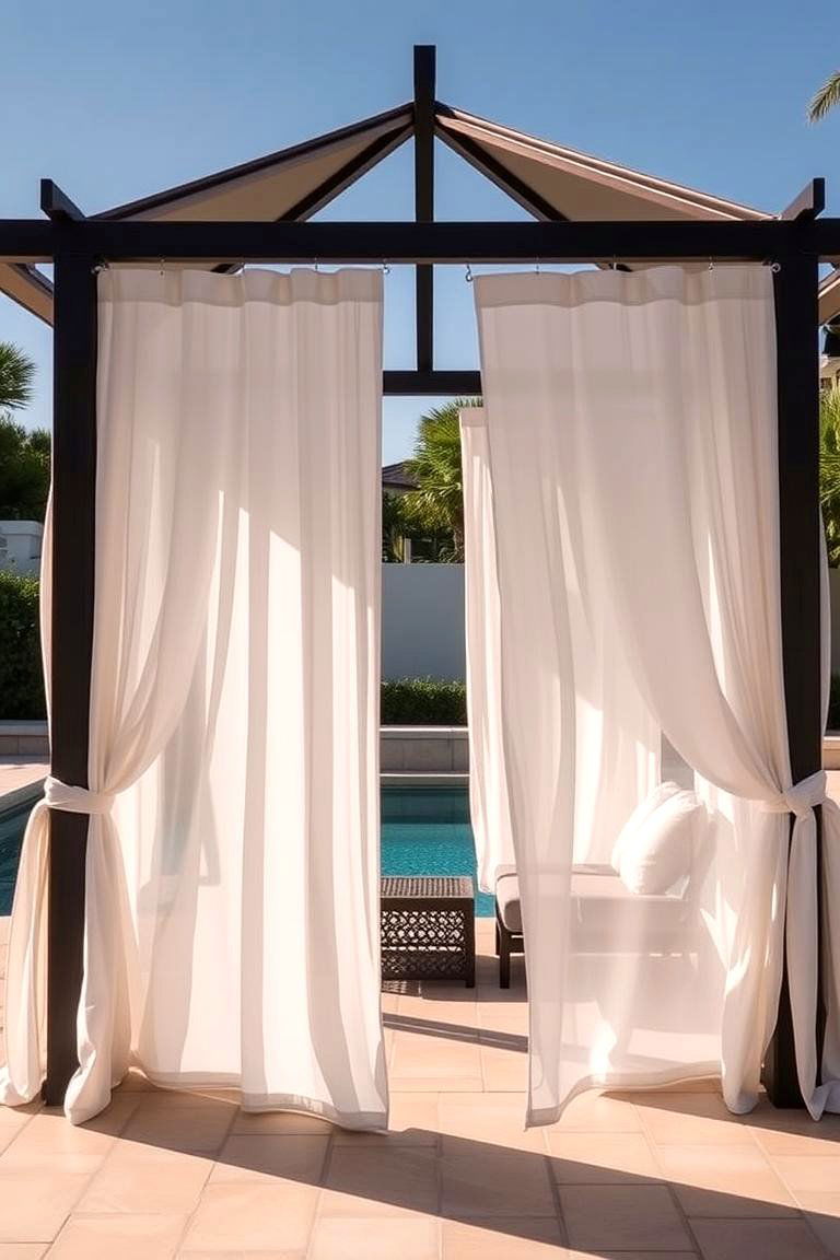 Draped Privacy Curtains - 24 Pool Privacy Ideas