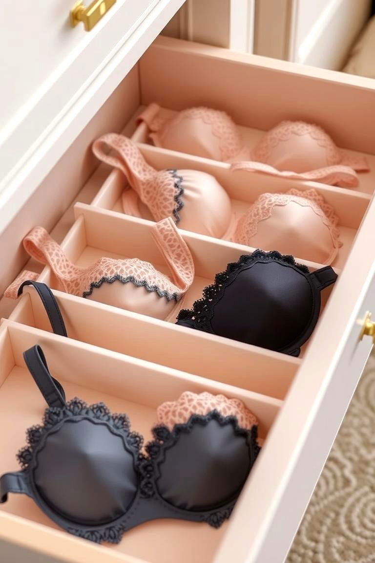 Drawer Dividers for Bras - 24 Bra Storage Ideas