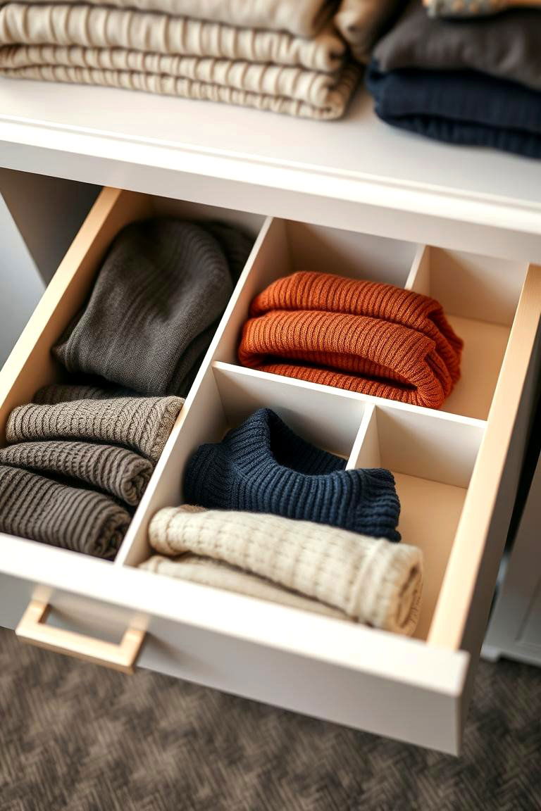 Drawer Dividers for Sweaters - 24 sweater storage ideas