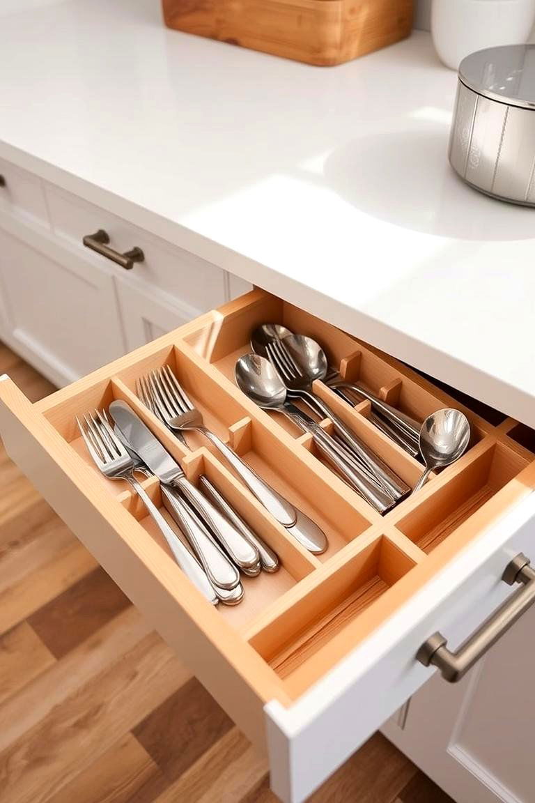 Drawer Dividers for Utensils - 24 Small Kitchen Storage Ideas