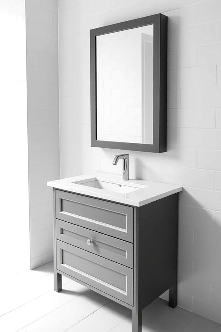 Drawer Only Vanity for Organized Essentials - 24 Small Bathroom Vanity Ideas