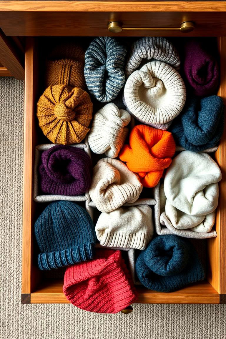 Drawer Organizers for Folded Hats - 24 Hat Storage Ideas