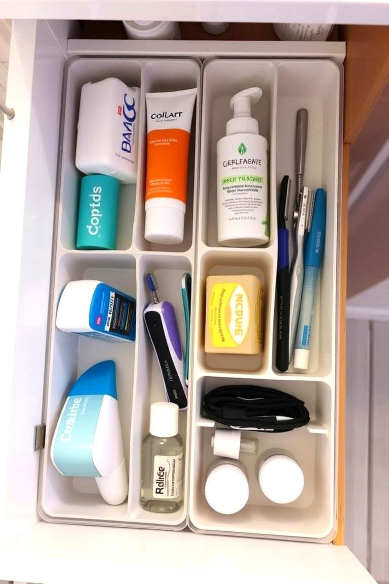 Drawer Organizers for Small Bathroom Items - 24 Bathroom Cabinet Organizing Ideas
