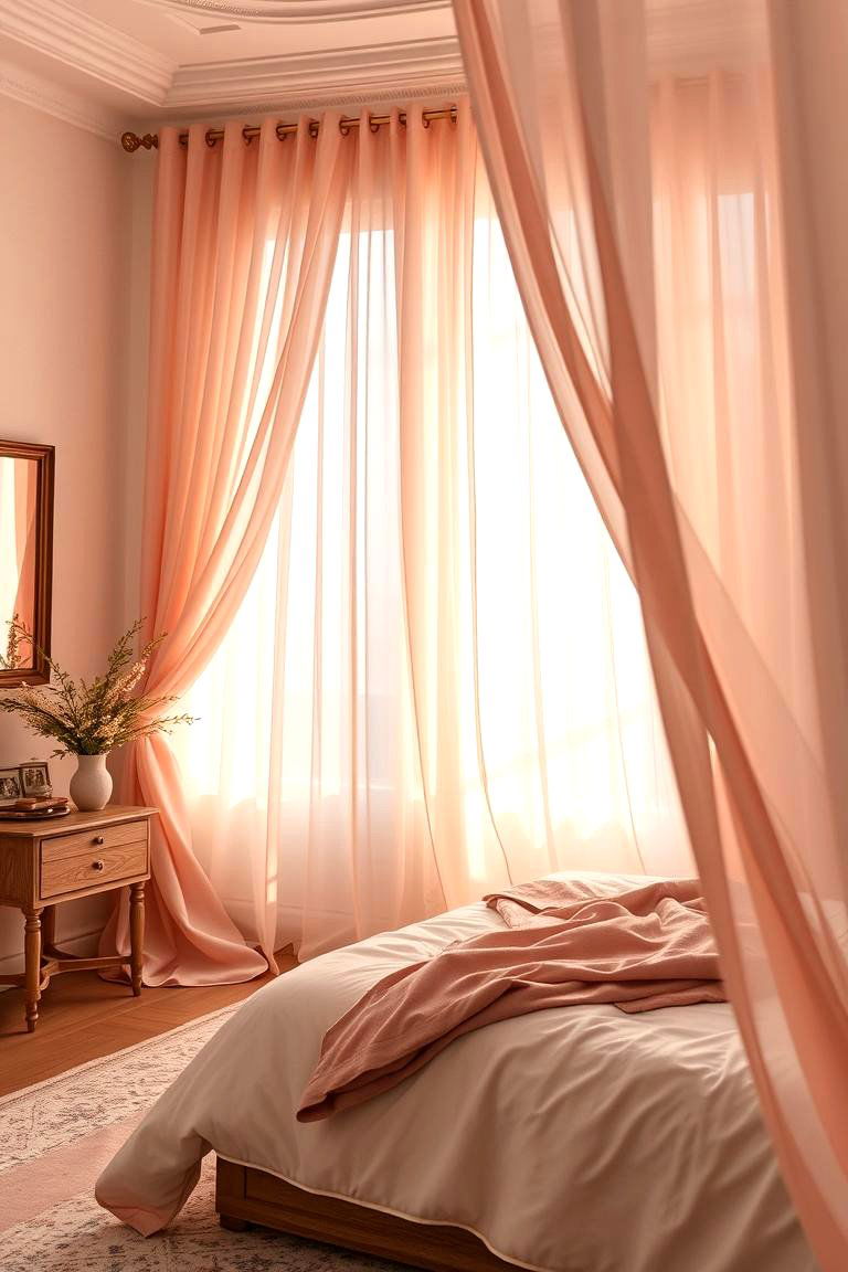 Dreamy Blush Draperies - 24 Blush Pink Bedroom Ideas