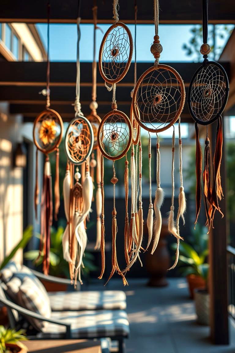 Dreamy Bohemian Dreamcatcher Display - 24 Boho Patio Ideas