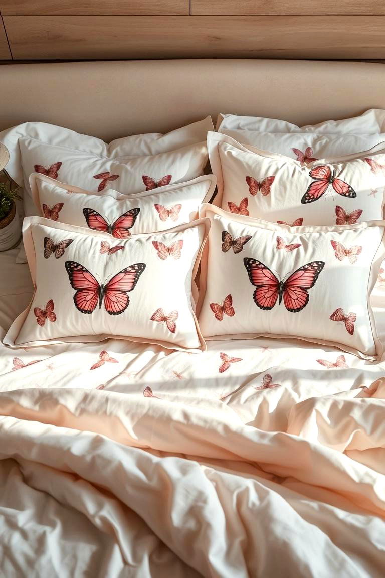 Dreamy Butterfly Bedding and Pillows - 24 Butterfly-themed Room Ideas