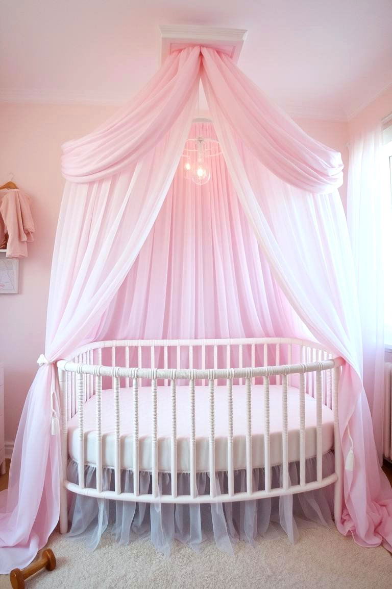 Dreamy Canopy Crib - 24 Pink Nursery Ideas