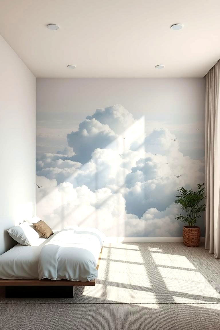 Dreamy Cloud Wall Murals - 24 Cloud Themed Bedroom Ideas