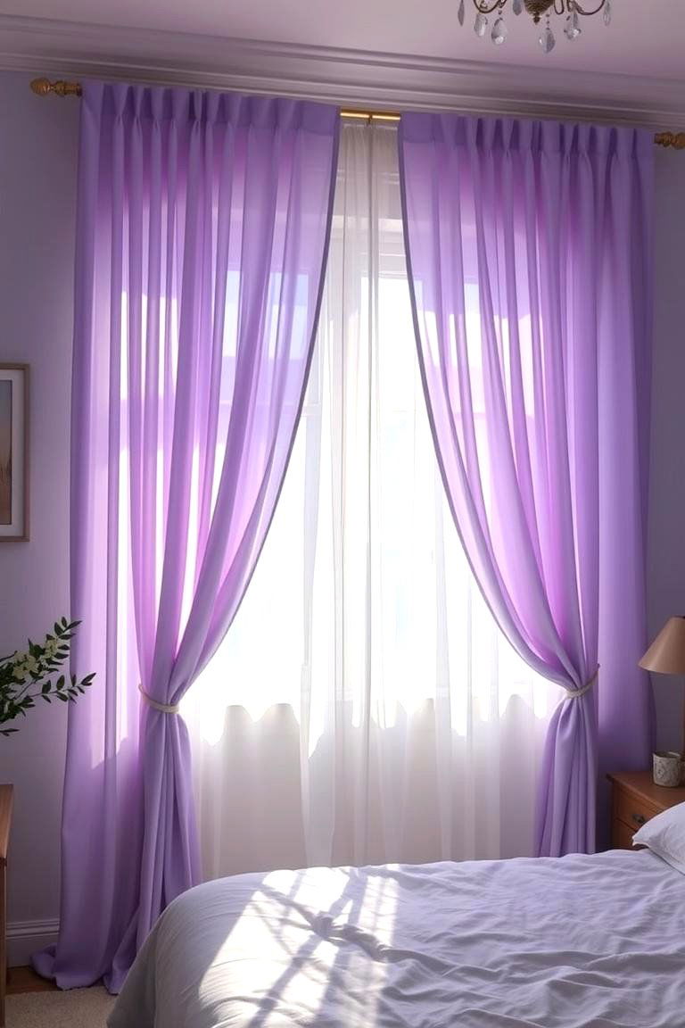 Dreamy Lilac Curtains - 24 Lilac Bedroom Ideas