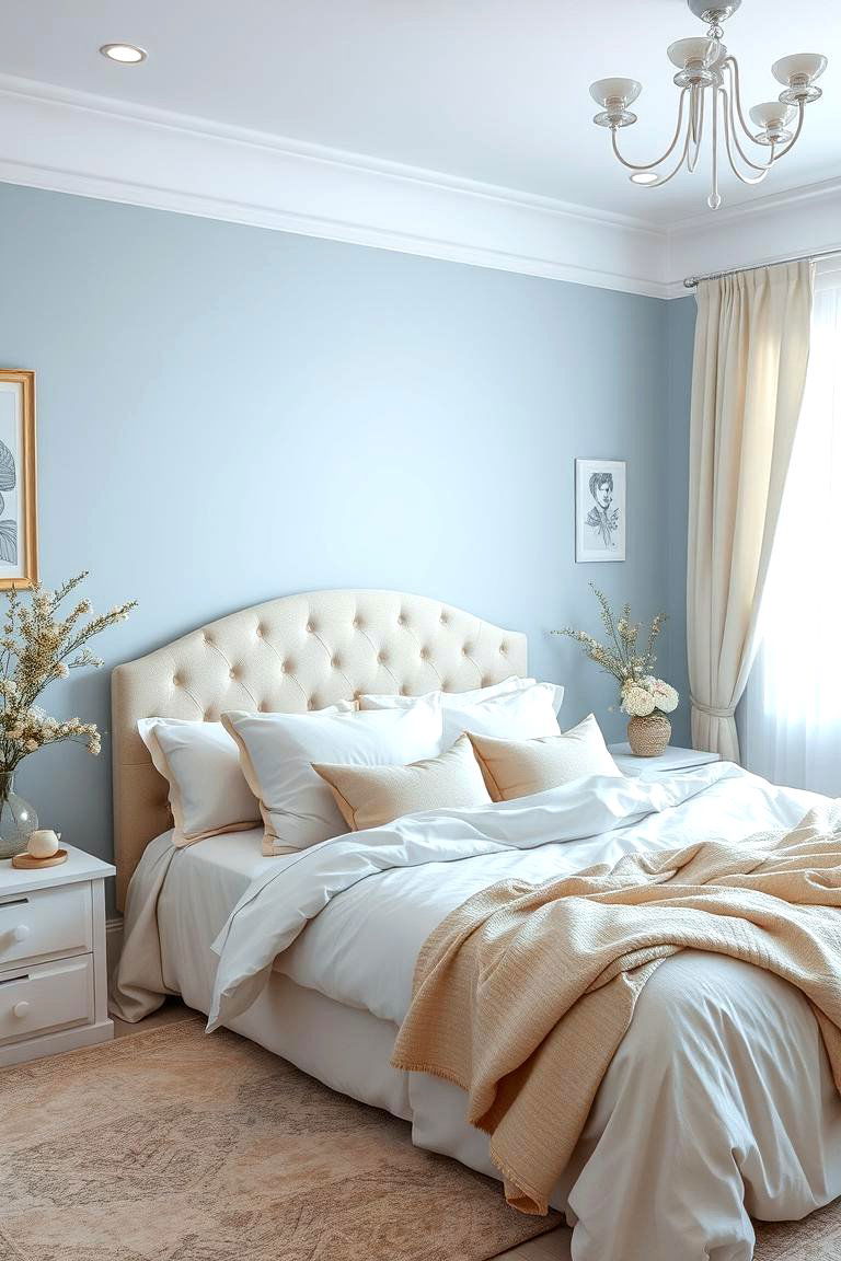 Dreamy Pastel Mix - 24 blue and beige bedroom ideas