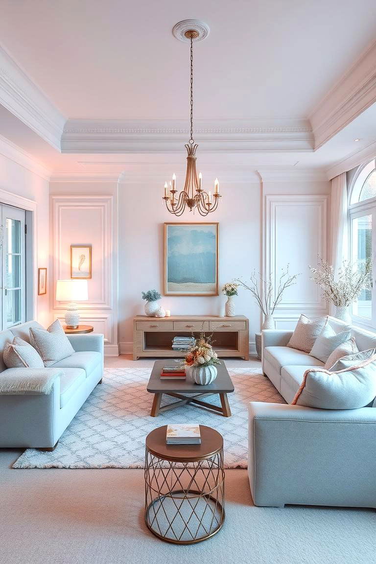 Dreamy Pastel Retreat - 24 Pink and Blue Living Room Ideas