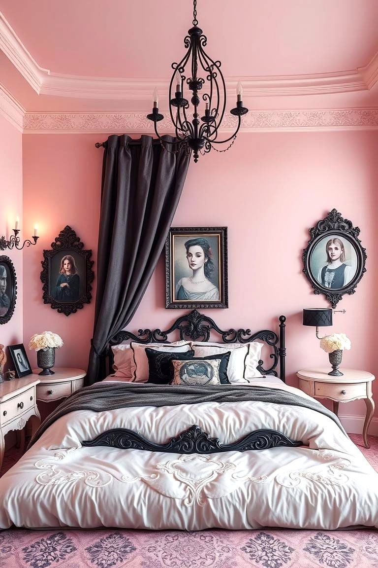Dreamy Pastel Walls and Gothic Accents - 24 pastel goth bedroom ideas