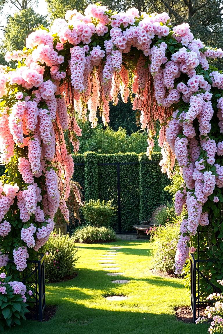 Dreamy Pink Garden Arch - 24 Pink Garden Ideas