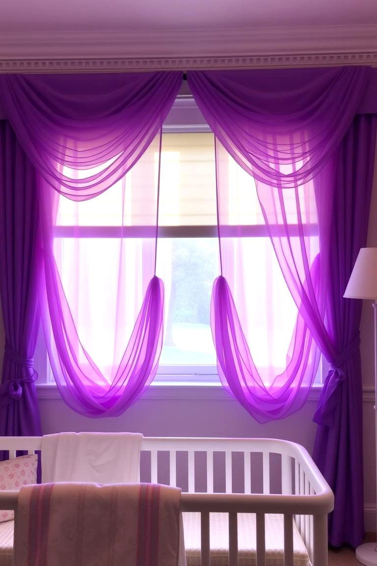 Dreamy Purple Window Treatments - 24 Purple Nursery Ideas