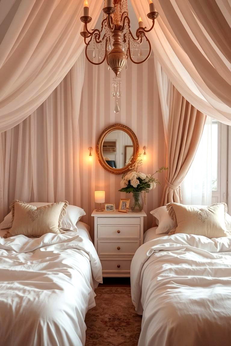 Dreamy Romantic Ambiance - 24 Twin Bedroom Ideas