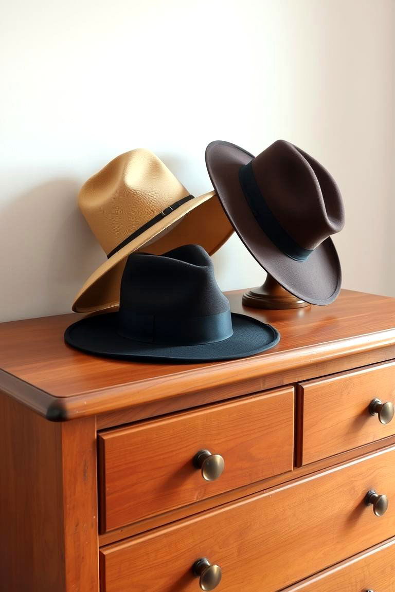 Dresser Top Display - 24 Hat Storage Ideas