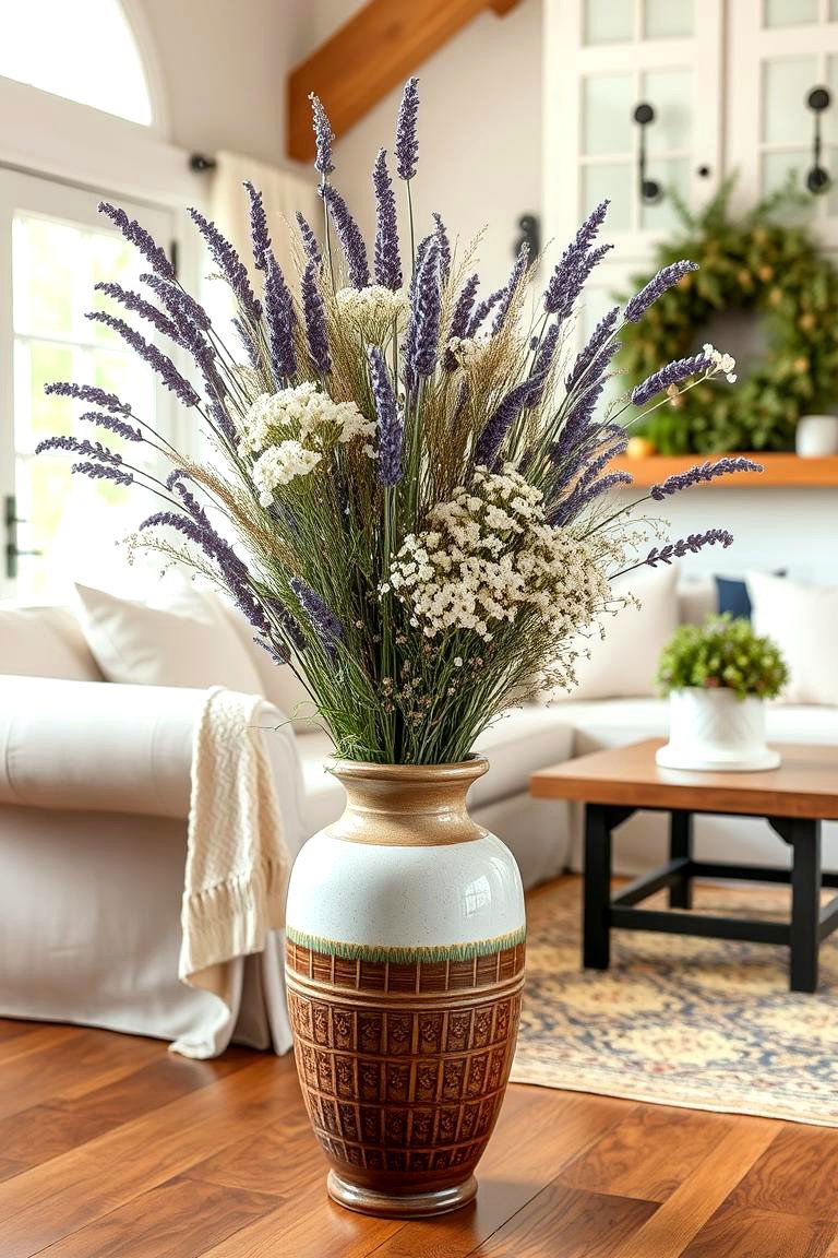 Dried Floral Fantasy - 24 Large Floor Vase Decoration Ideas
