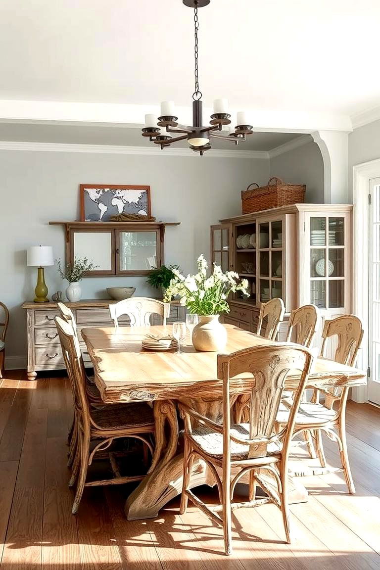Driftwood Inspired Furniture - 24 Coastal Dining Room Ideas