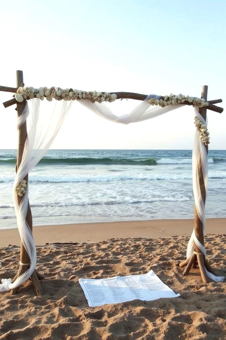 Driftwood Wedding Arch - 24 Beach Wedding Ideas