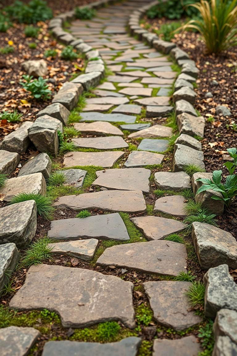 Dry Laid Stone Pathway - 24 Rock Walkway Ideas