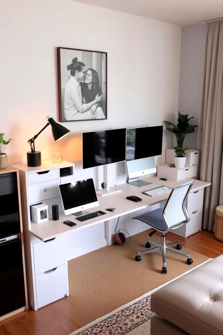 Dual Desk for Multitasking - 24 Desk in Living Room Ideas