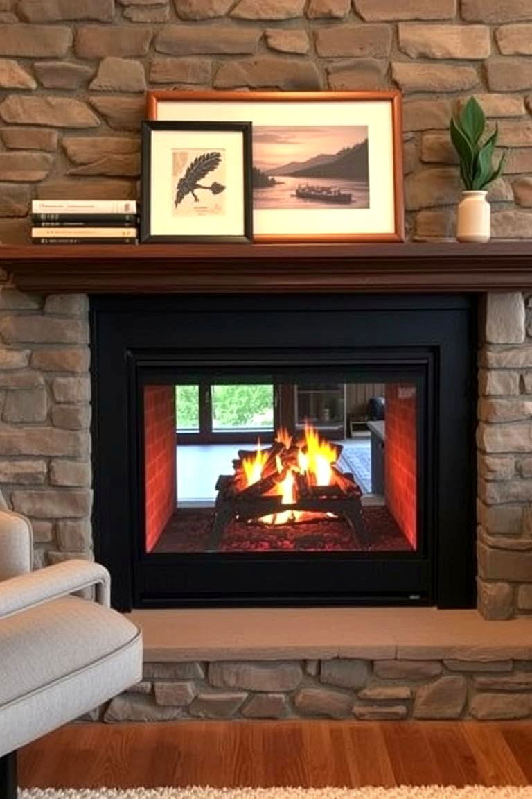 Dual Fuel Fireplace Home Office - 24 Home Office With Fireplace Ideas