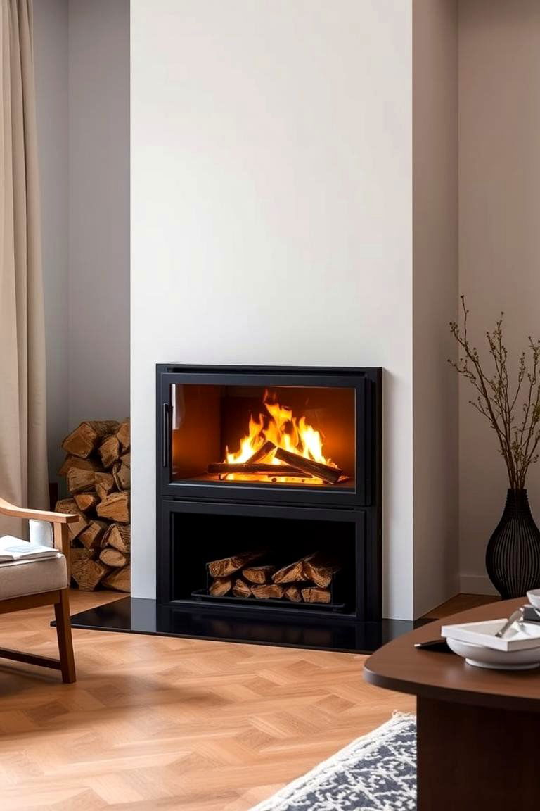 Dual Fuel Versatility Fireplace - 24 Scandinavian Fireplace Ideas