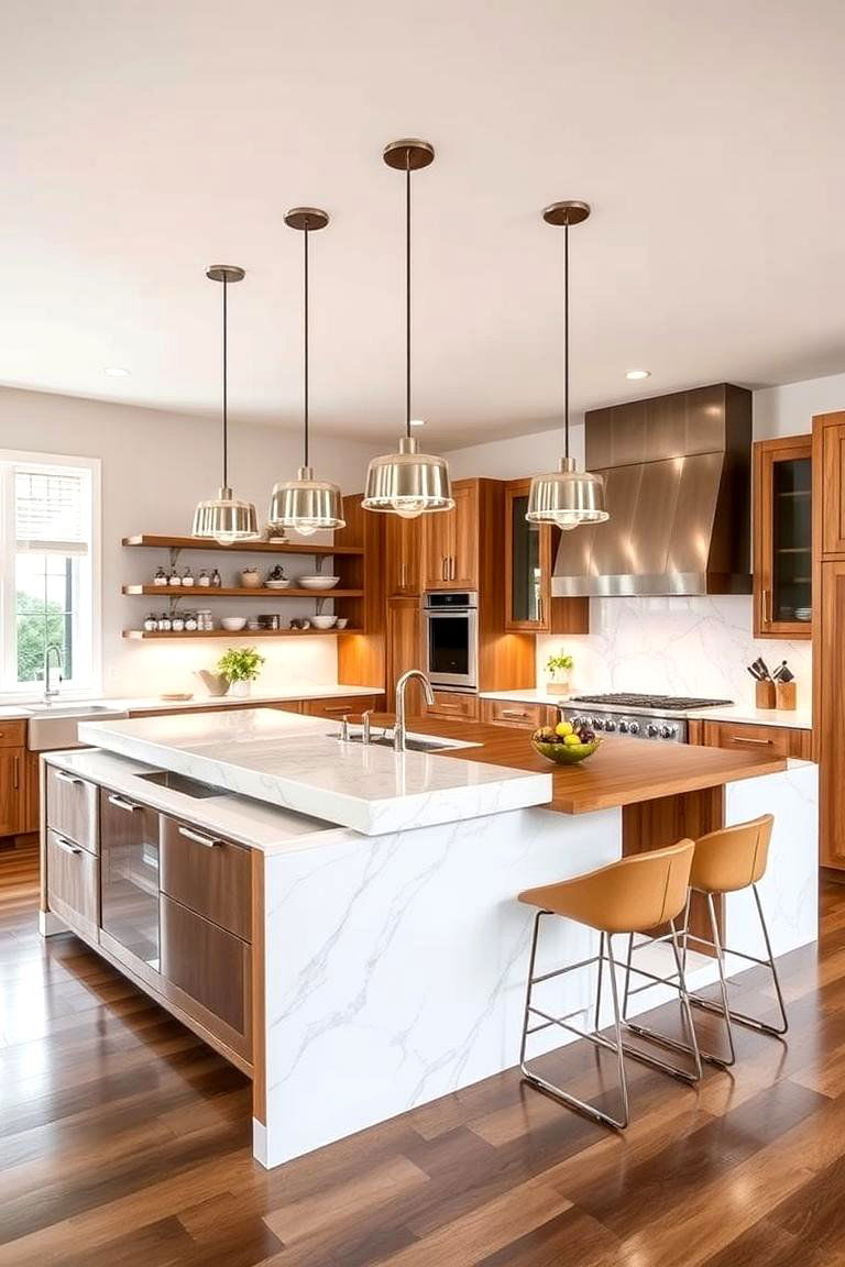 Dual Level Island - 24 Small Kitchen Island Ideas