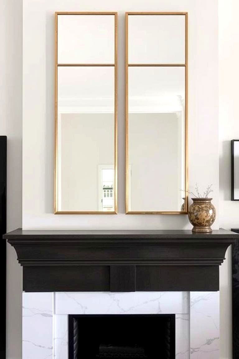 Dual Mirror Pair - 24 Mirror Over Fireplace Ideas