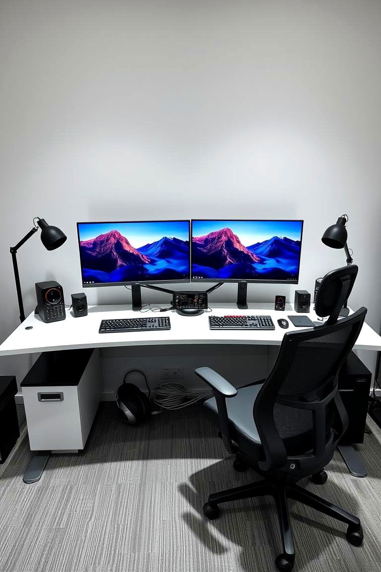 Dual Monitor Command Center - 24 Boys Gaming Bedroom Ideas