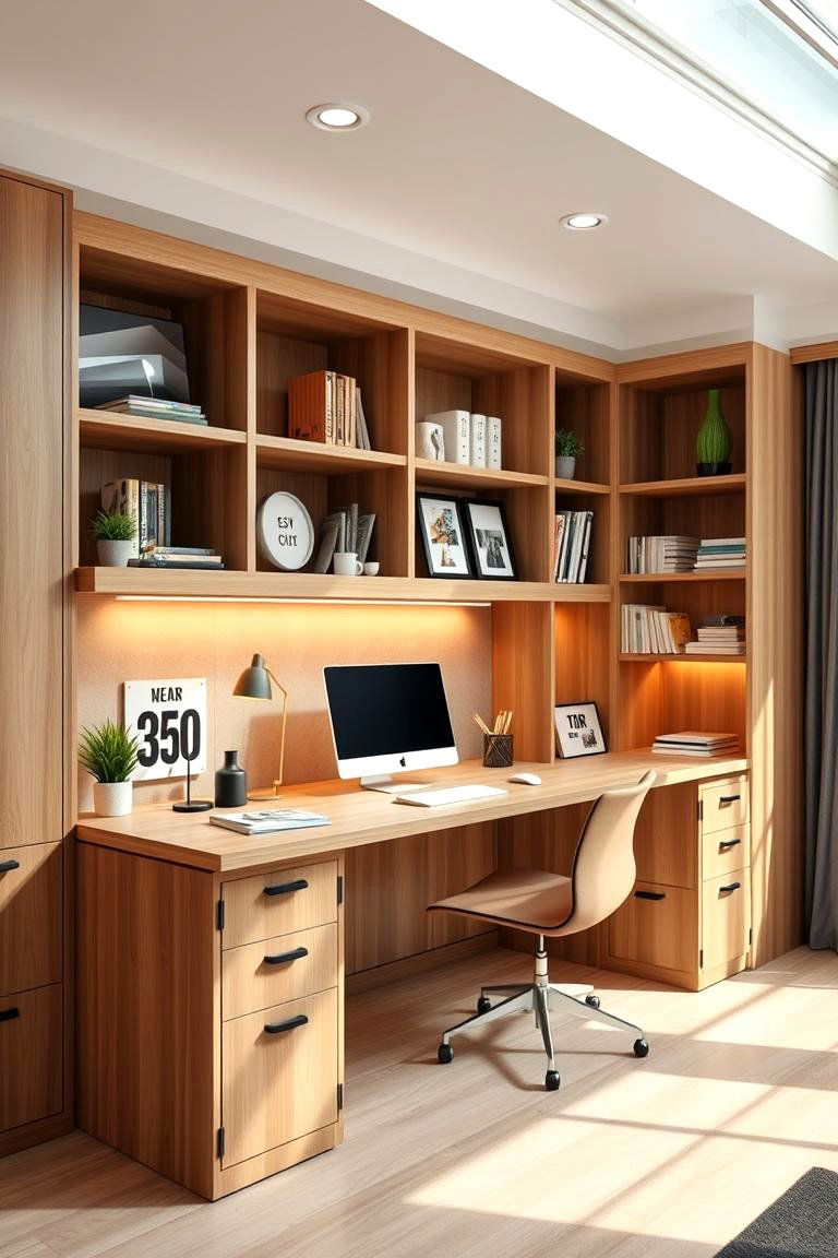 Dual Purpose Built in Desk - 24 Built-in Desk Ideas