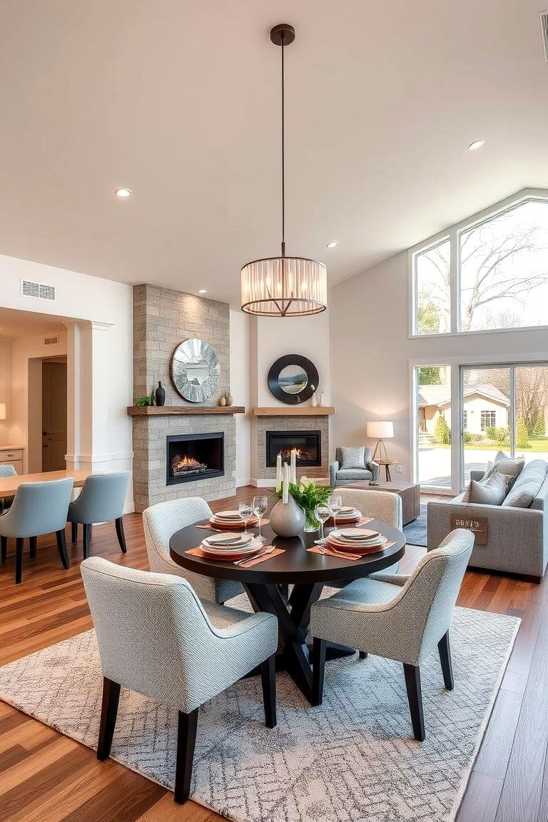 Dual Purpose Dining and Living Area - 24 Dining Room With Fireplace