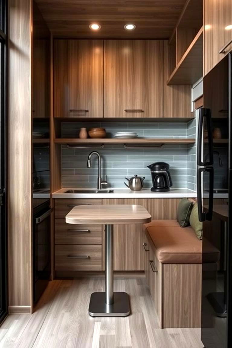 Dual Purpose Furniture - 24 Small Kitchen with Black Appliances Ideas