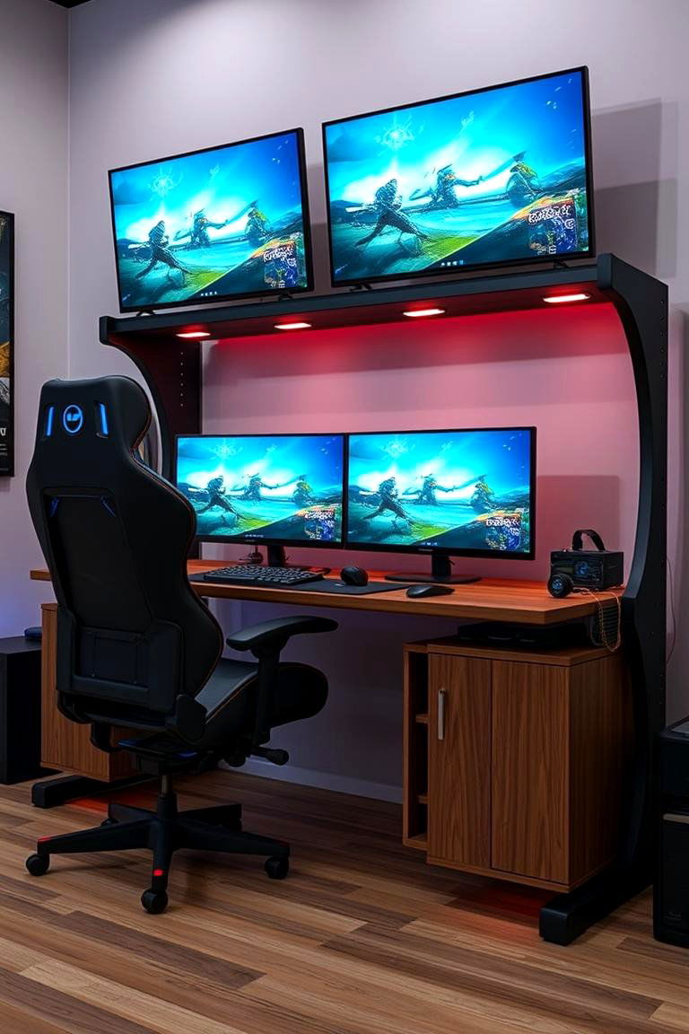 Dual Purpose Gaming Station - 24 Small Media Room Ideas