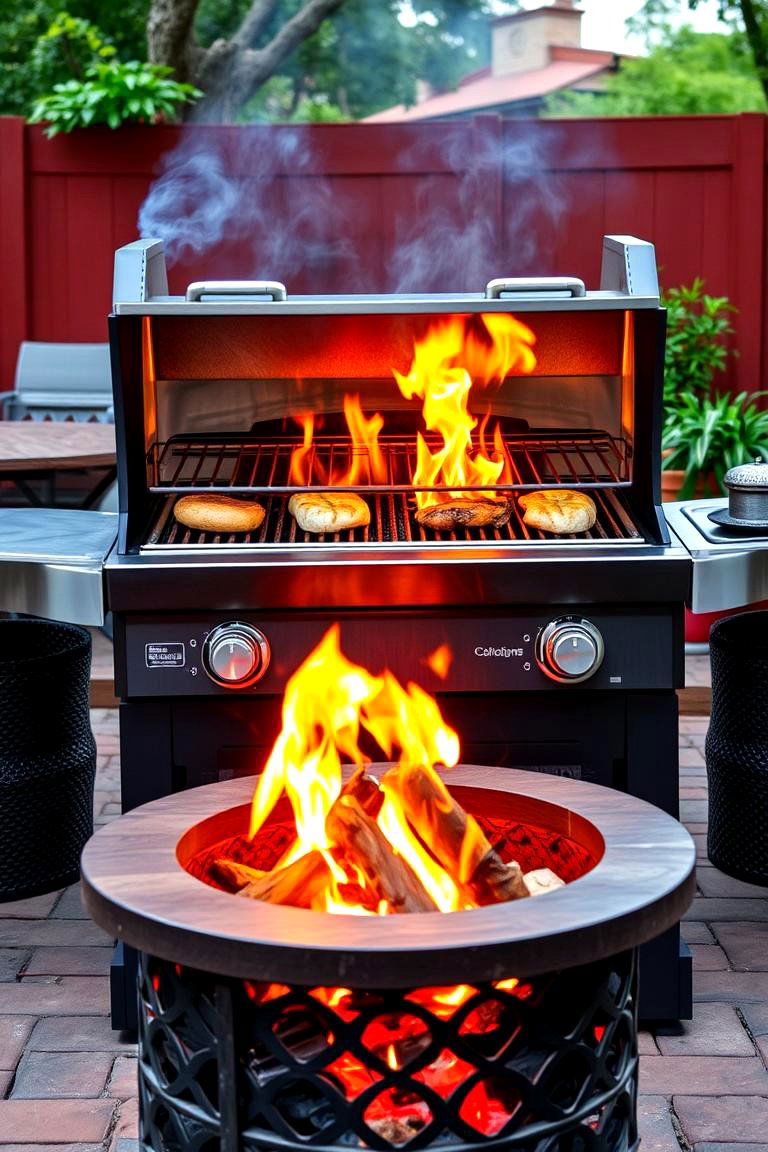 Dual Purpose Grill and Fire Pit - 24 Metal Fire Pit Ideas