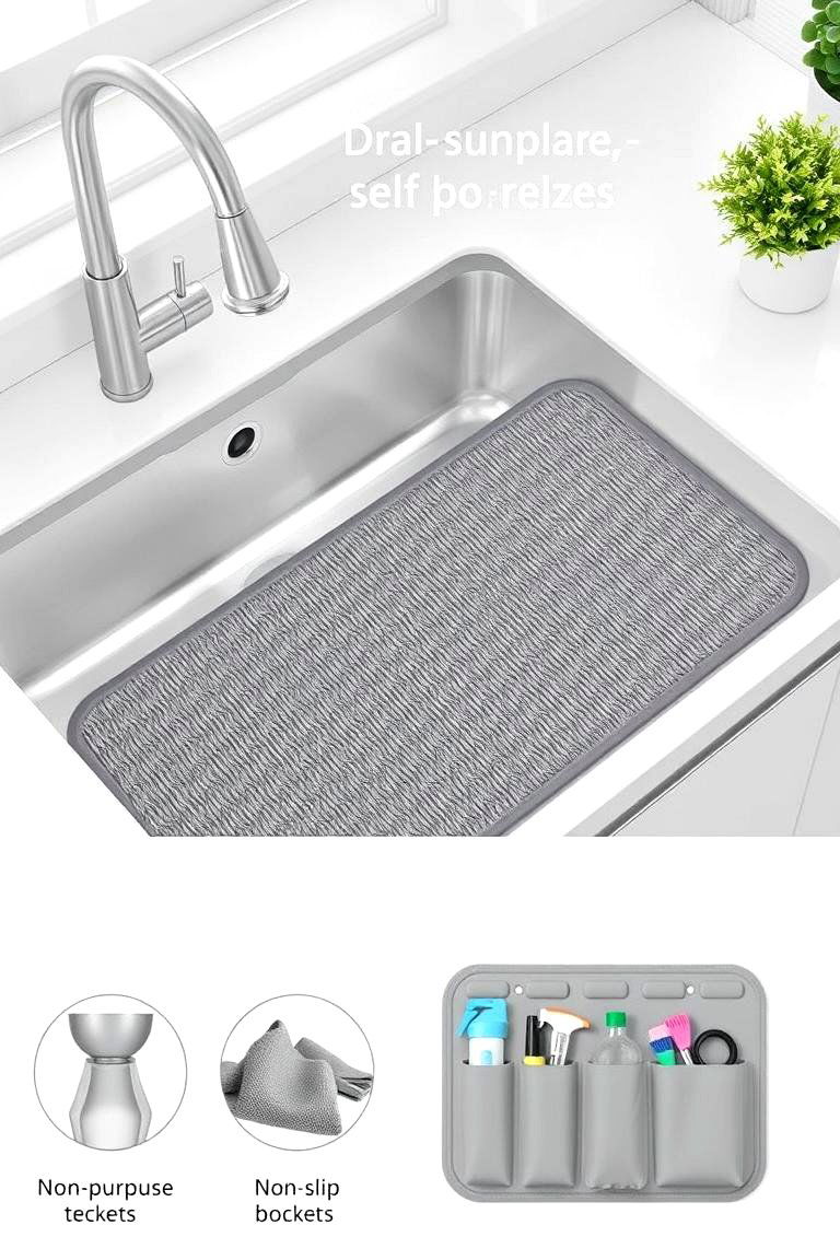 Dual Purpose Sink Mat and Organizer - 24 Kitchen Sink Organization Ideas