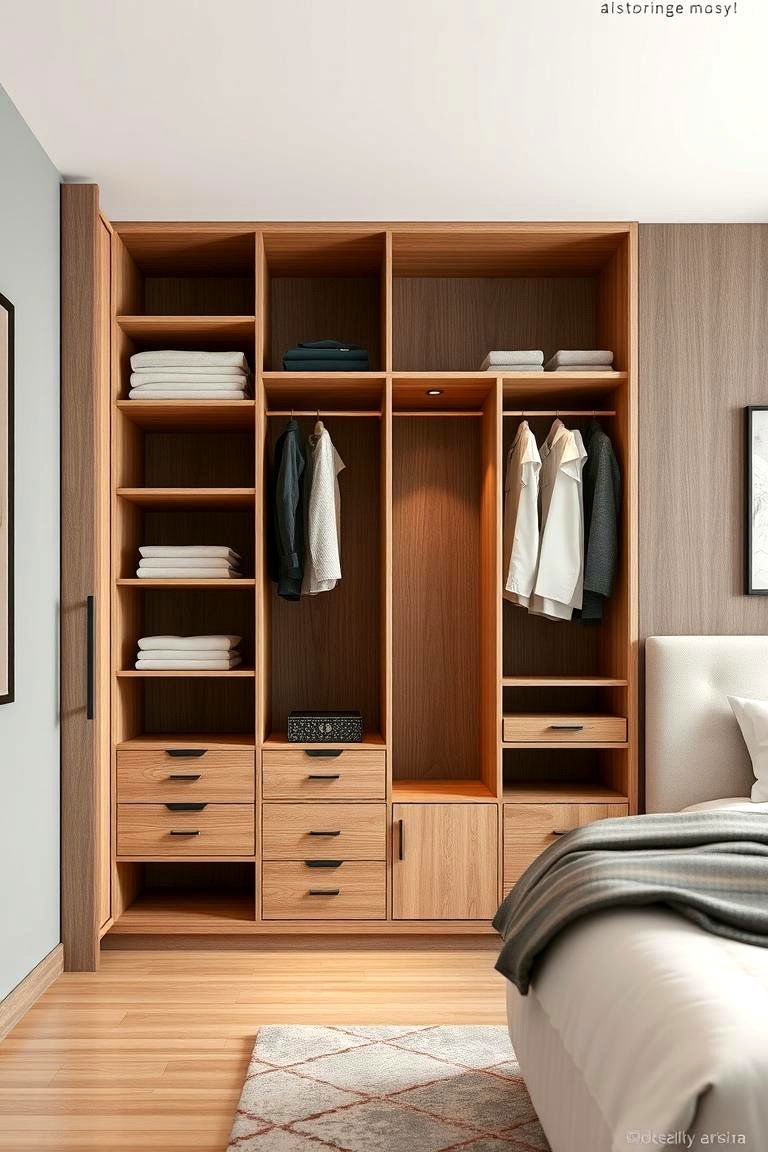 Dual Purpose Storage Wardrobe - 24 Built-in Wardrobe Ideas Around a Bed