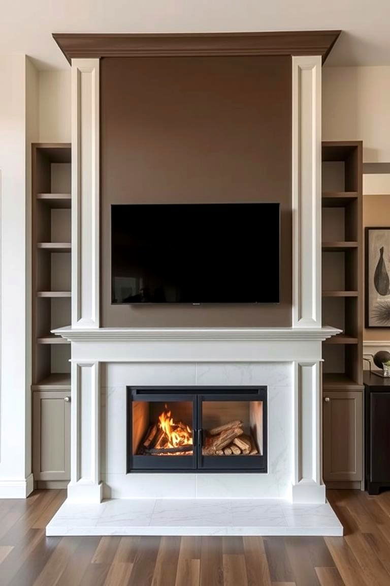Dual Sided Fireplace Built in Design - 24 Fireplace Built-in Ideas
