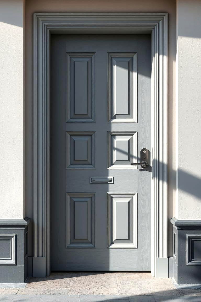 Dual Tone Grey for Depth - 24 Grey Front Door Ideas
