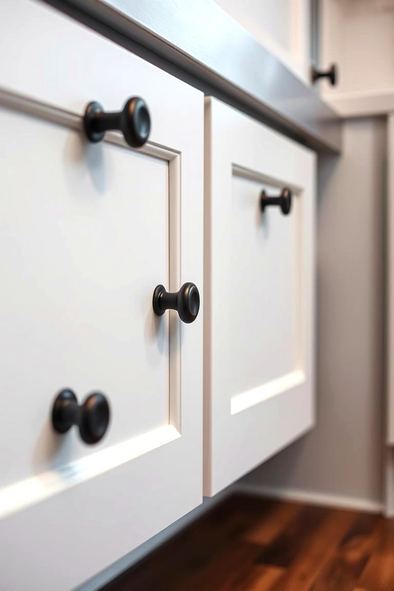 Durability of Black Hardware Finishes - 24 White Kitchen Cabinets With Black Hardware
