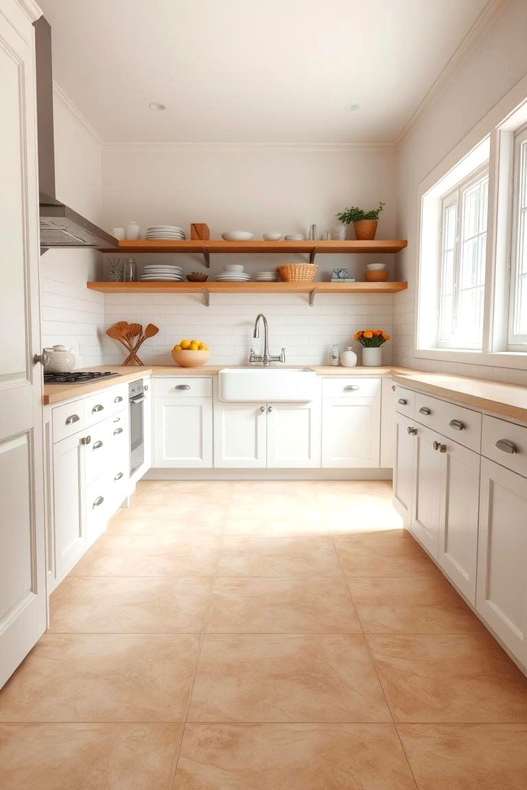Durable Ceramic Tile - 24 Kitchen Flooring Ideas