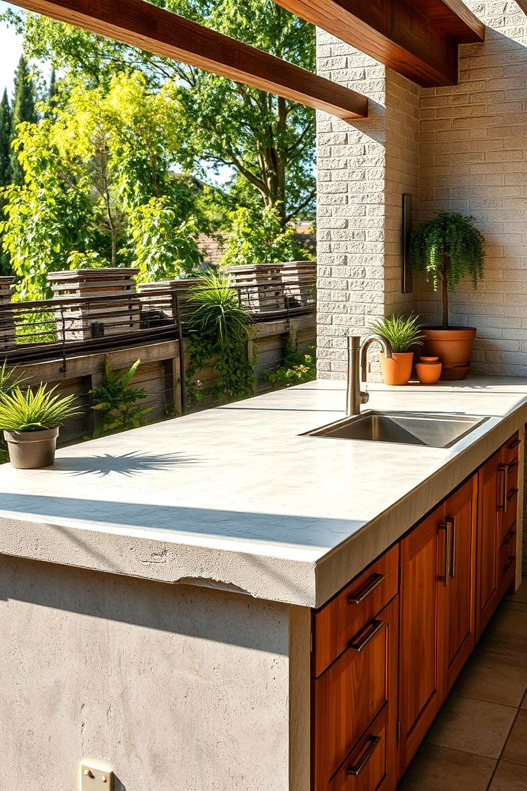 Durable Concrete Countertop for Outdoor Kitchens - 24 Concrete Countertop Ideas