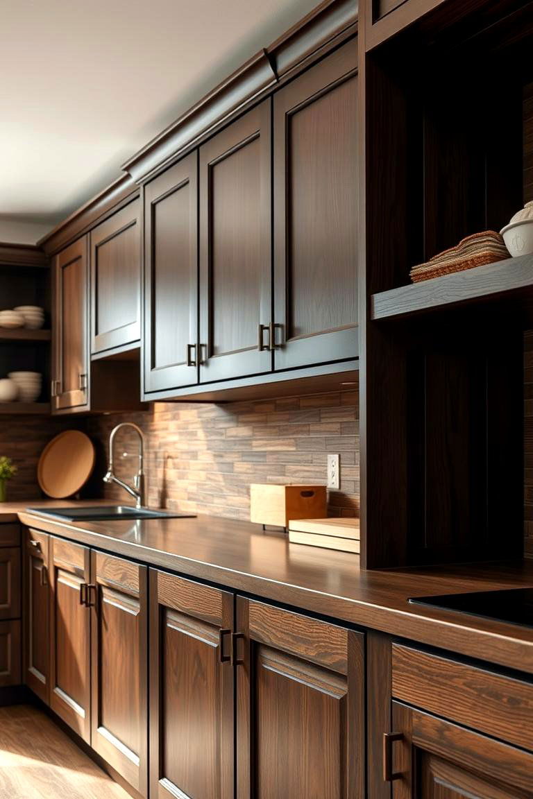 Durable Craftsmanship for Lasting Performance - 24 Dark Wood Kitchen Cabinets