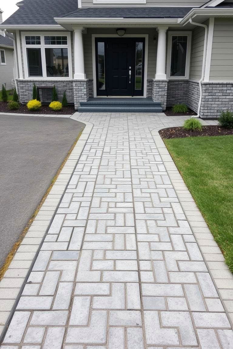 Durable Driveway Extension as Walkway Walkway - 24 Paver Walkway Ideas