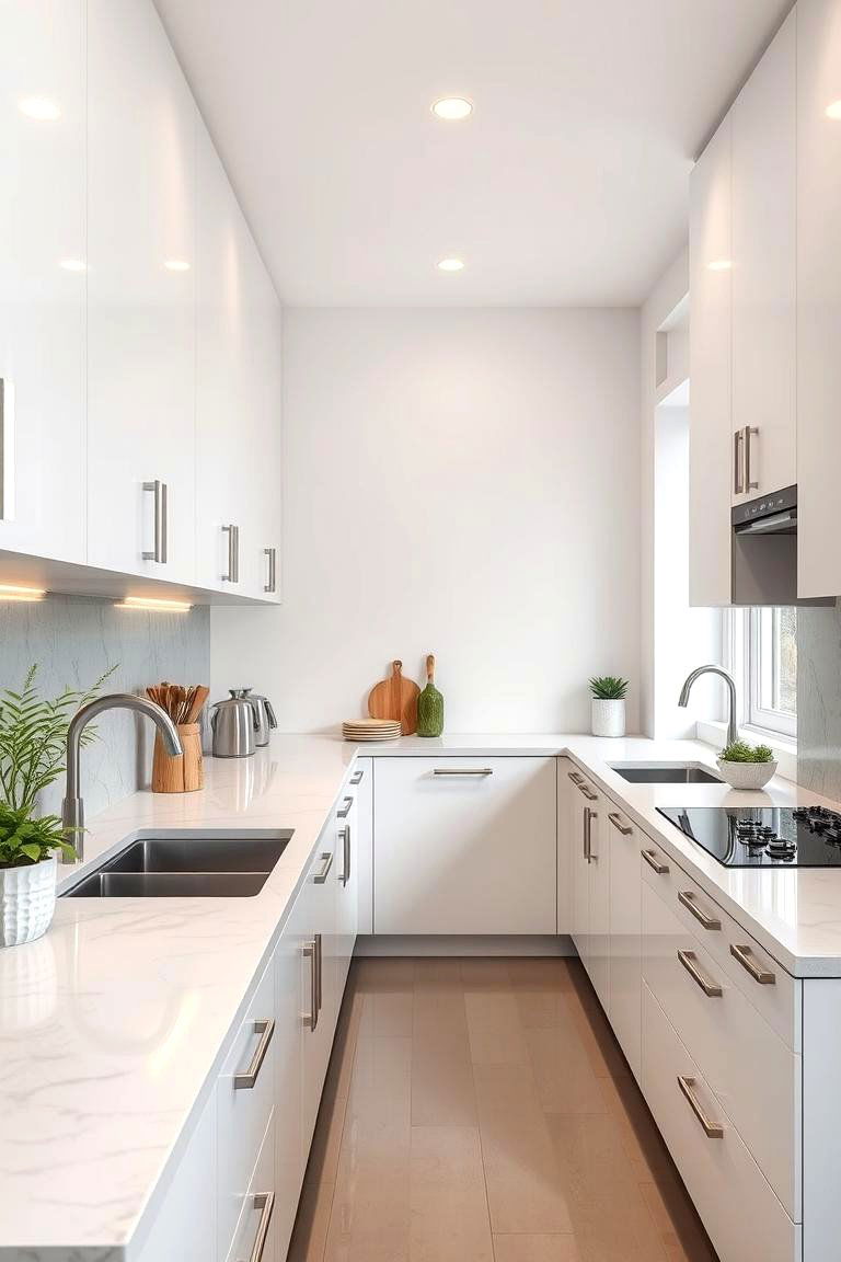 Durable Easy to Clean Surfaces - 24 Galley Kitchen Ideas