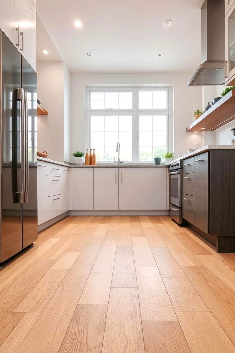 Durable Engineered Wood - 24 Kitchen Floor Ideas