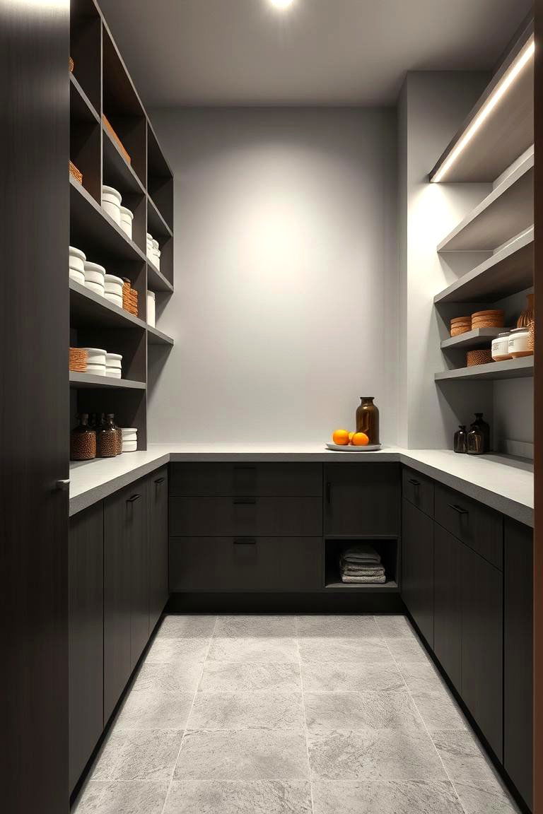 Durable Microcement Pantry Interiors - 24 Microcement Kitchen Ideas