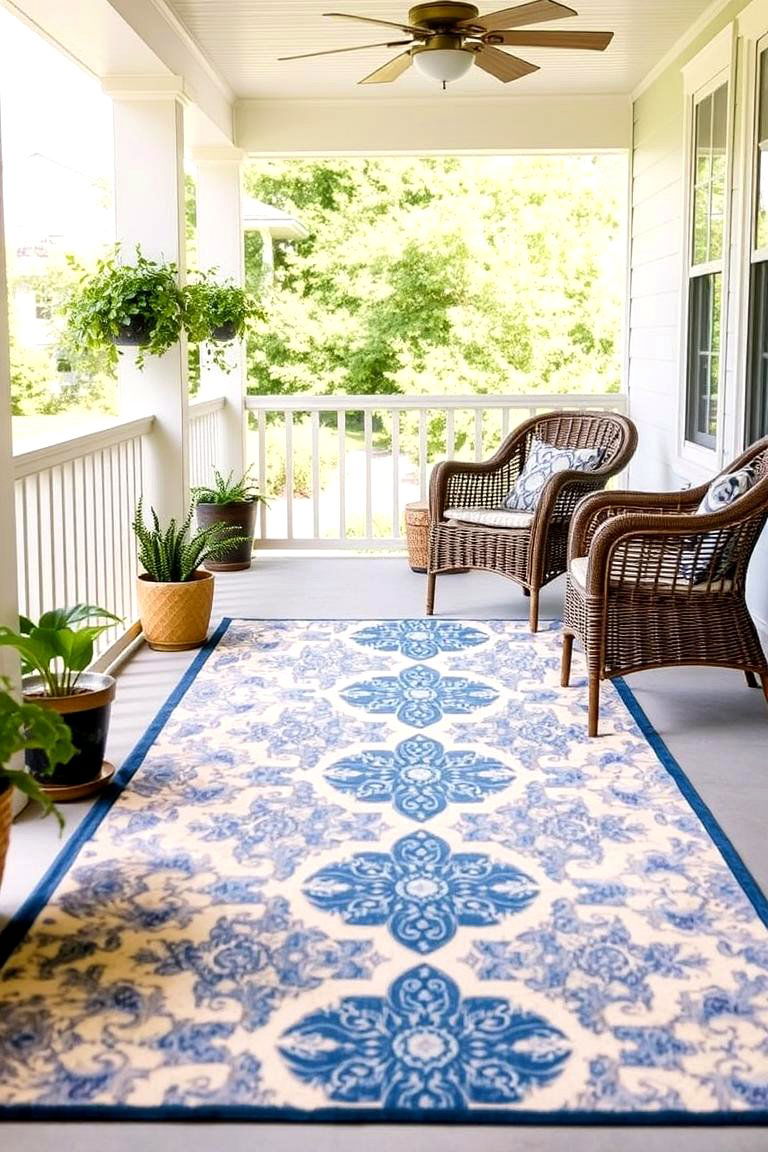 Durable Outdoor Rugs - 24 Side Porch Ideas